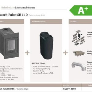 Schmid Austauschpaket SH 11 D mit Nachheizkasten Stahl und Zubehör EEK A+