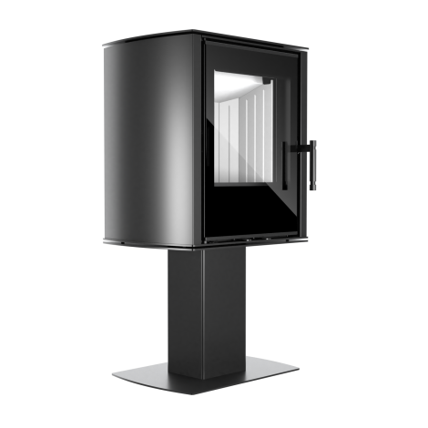 Modern Kamineinsatz KOVI auf einem Bein CANE Black 6,5 kW - Image 2