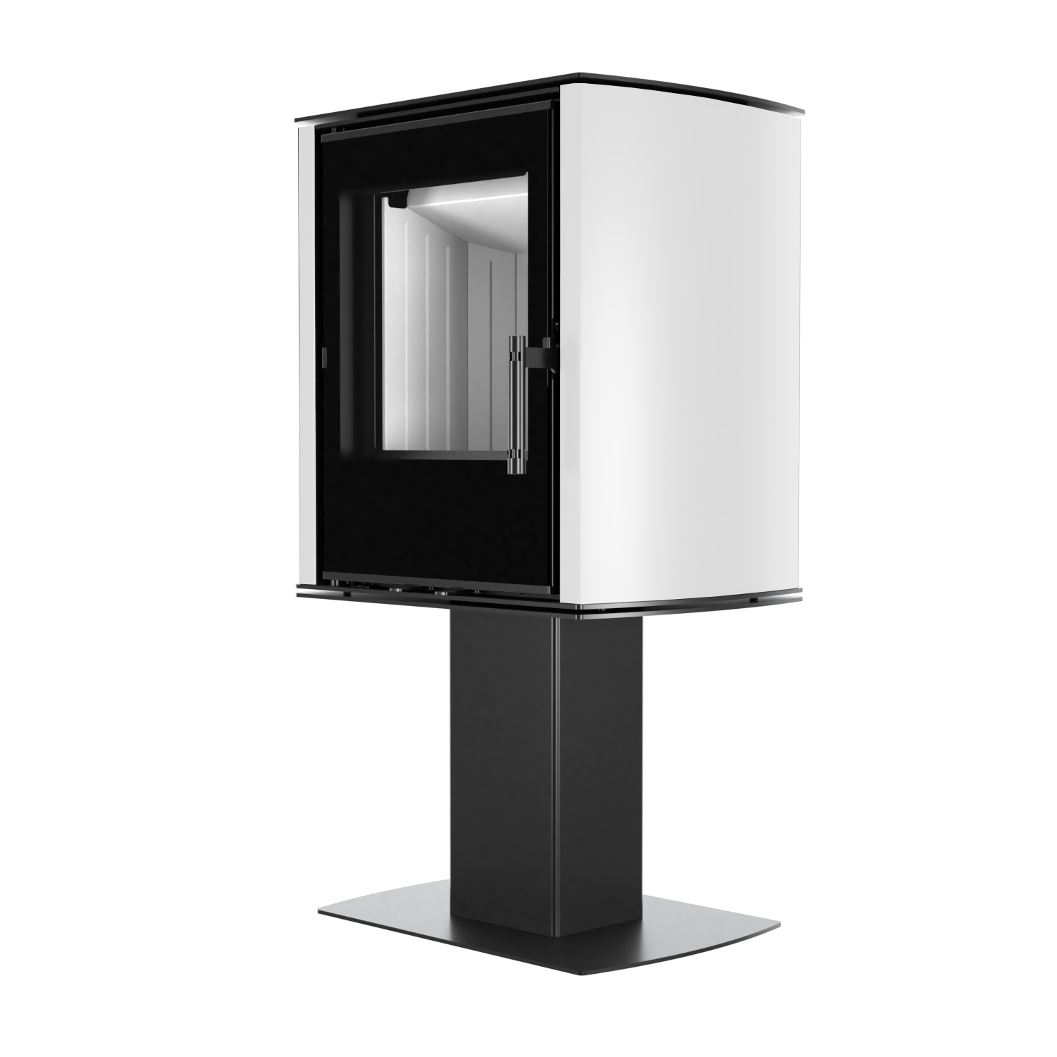 Modern Kamineinsatz KOVI auf einem Bein CANE White 6,5 kW – Bild 3