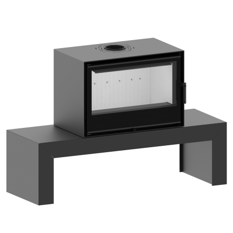 Modern Kamineinsatz KOVI CF 800 , Bodenoberfläche 150 cm, 9,5 KW