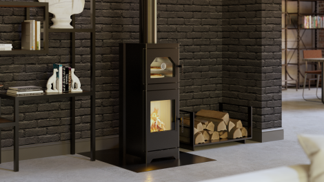 Modern Kamineinsatz KOVI Lynx O mit zusätzlichem Backofen 6,5 KW - Image 3