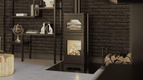 Modern Kamineinsatz KOVI Lynx O mit zusätzlichem Backofen 6,5 KW - Image 4