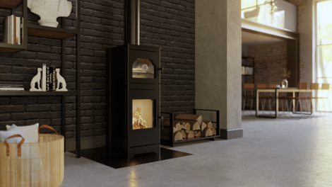 Modern Kamineinsatz KOVI Lynx O mit zusätzlichem Backofen 6,5 KW - Image 5