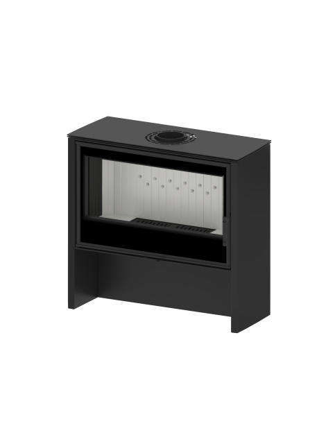 Modern Kamineinsatz KOVI Lupo L Black 11KW