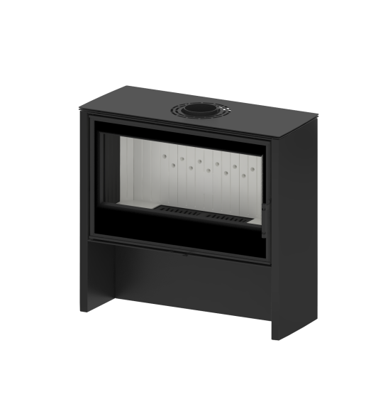 Modern Kamineinsatz KOVI Lupo L Black 11KW