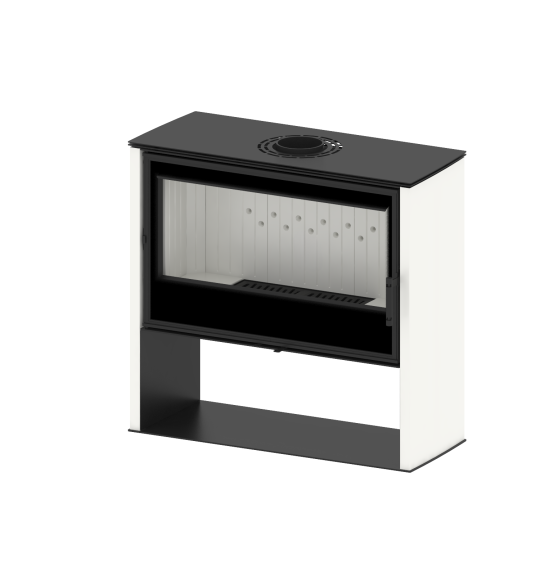 Modern Kamineinsatz KOVI Lupo L White 11KW