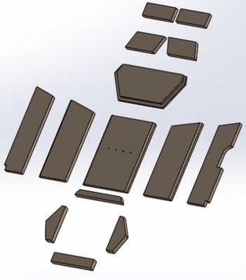 Feuerraumauskleidungen für Justus Austin 7 Typ 4867 A02 Kamin