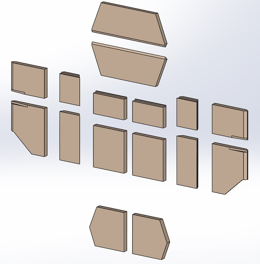 Feuerraumauskleidungen für Lotus M2 Var. B Kamin